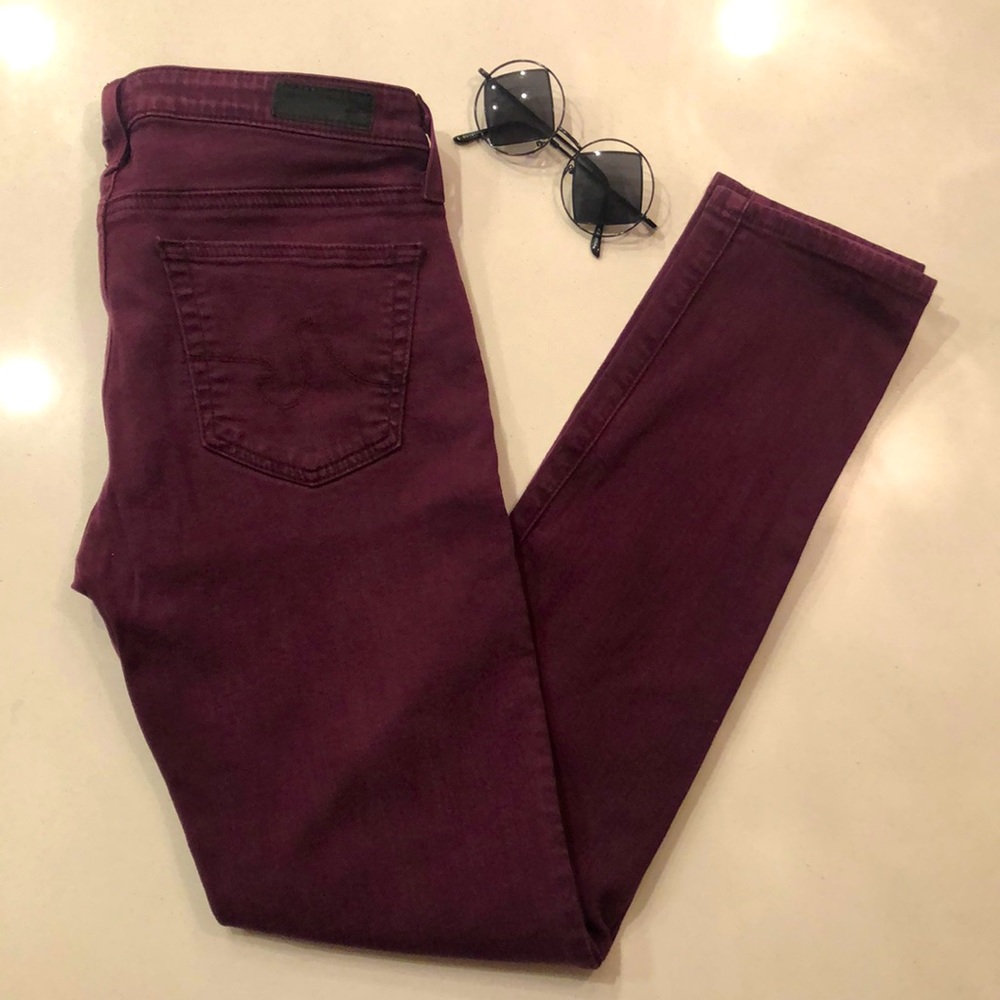 AG The Stevie Ankle Straight Leg Plum Denim Sz 26